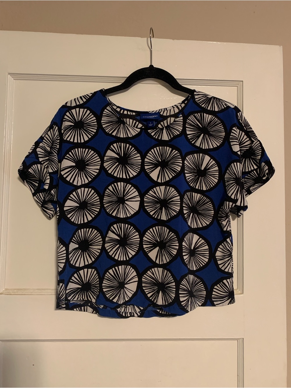Marimekko Blue Black White Short Sleeve Tee